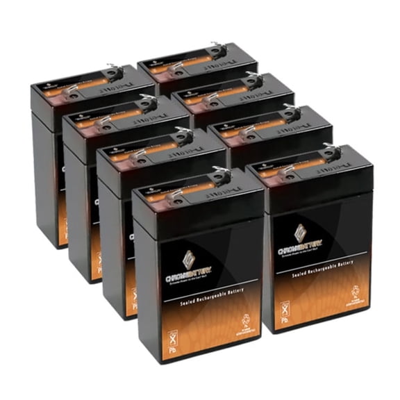 Chrome Battery 6V (6 Volt) (6 Volt) 4.5Ah Sealed Lead Acid (SLA) Battery - T1 Terminals - for Zb-6-4.5 - 8pk