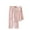Pink, variant on WRKEKC Silk Pajamas for Women Print Square Neck Ruffle Trim Long Sleeve 100% Cotton Home Loungewear Sleepwear Set for Fall