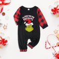 thumbnail image 1 of Pijamas Navideñas Traje de pantalón largo negro con estampado de dibujos animados estilo casual familiar de Navidad Ygjytge Negro*T 6 M*Bebé Única para Unisex, 1 of 5