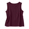 thumbnail image 6 of IYYVV Linen Tank Tops for Women Summer 2026 Casual Sleeveless Cotton Shirts Ruched Comfy Loose Fit Lightweight Gauze Cami 2026 Vermilion L, 6 of 6