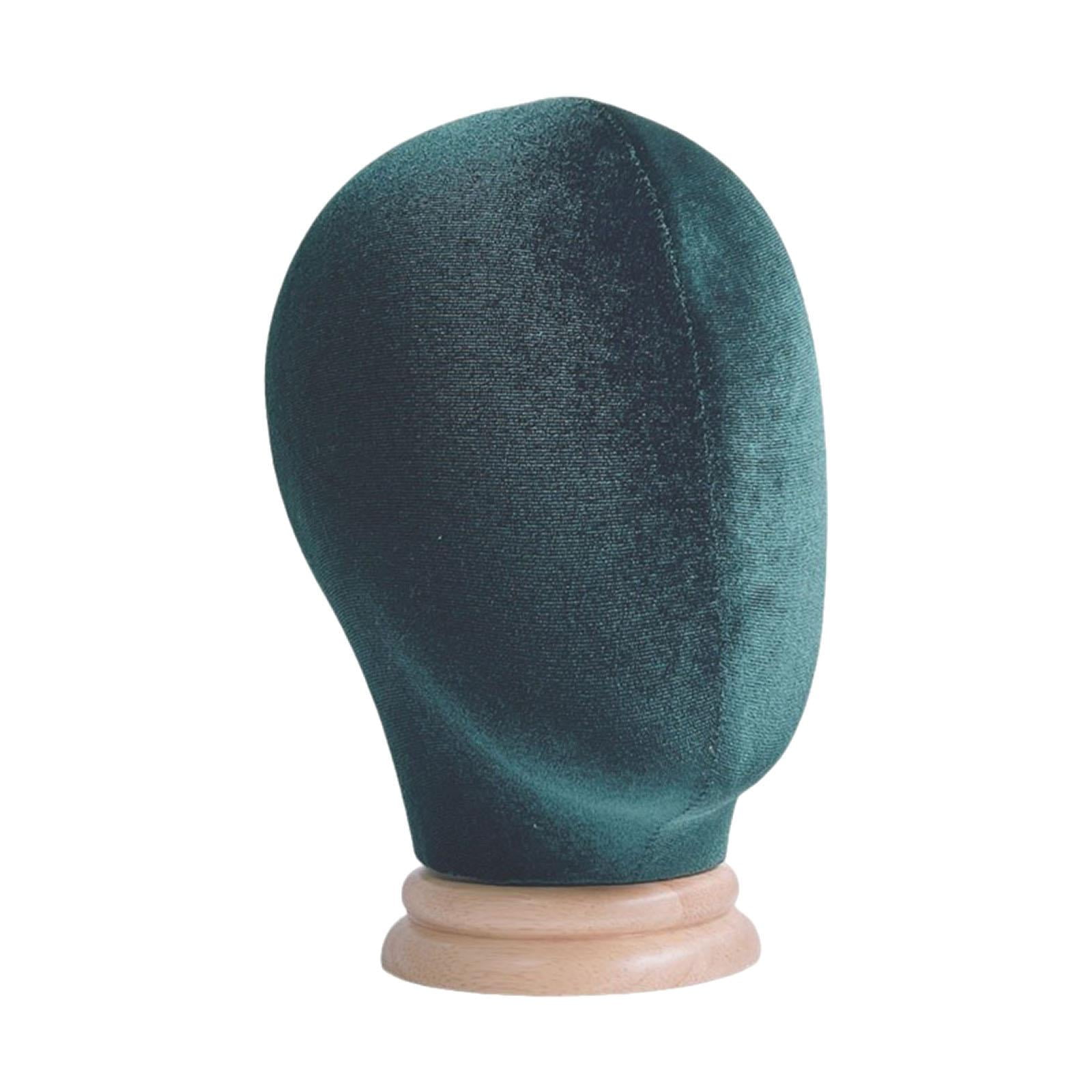 FITYLE Mannequin Head Model, Manikin Head Hat Display Stand, Freestanding Display Head for Beauty Salon or Shop Headset Glasses, green