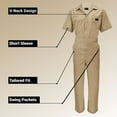 thumbnail image 3 of ACTIVE UNIFORMS Coveralls Workwear Men Short Sleeve Coveralls (Khaki, 3X-Large Tall), 3 of 7
