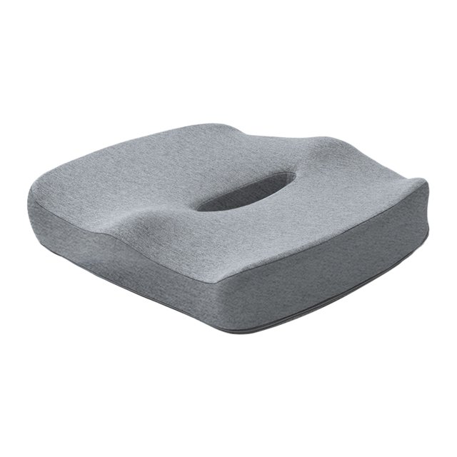 Coussin de Voiture Respirant Soulage l'Inconfort Réduit les Douleurs Oreiller en Mousse à Mémoire de Forme pour Bureau Gris Clair