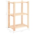 thumbnail image 4 of vidaXL 3-Tier Storage Rack 60x38x90 cm Solid Pinewood 150 kg, 4 of 5