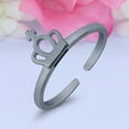 thumbnail image 2 of 7mm- Crown Toe Band Ring 925 Sterling Silver Thin Adjustable Stylish Rings for Women, 2 of 5
