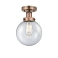 thumbnail image 3 of Innovations Lighting  Beacon - 1 Light 8" Semi-Flush Mount Antique Copper/Seedy, 3 of 5