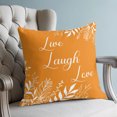 thumbnail image 4 of Pillow Covers 26x26 Set of 2, Burnt Orange Botanical Throw Pillow Covers Decorative Couch Cushion Cover, Farmhouse Laugh Love Leaves Microfiber Soft Square Pillowcases for Bedroom Living Room Sofa, 4 of 9