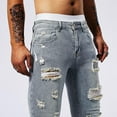 thumbnail image 6 of YLSDY Fashion Men's Jean Ripped Slim Fit Straight Leg Denim Pants Stretch Skinny Distressed Comfort Fashion Biker Denim Pants Jeans Gray 36, 6 of 9