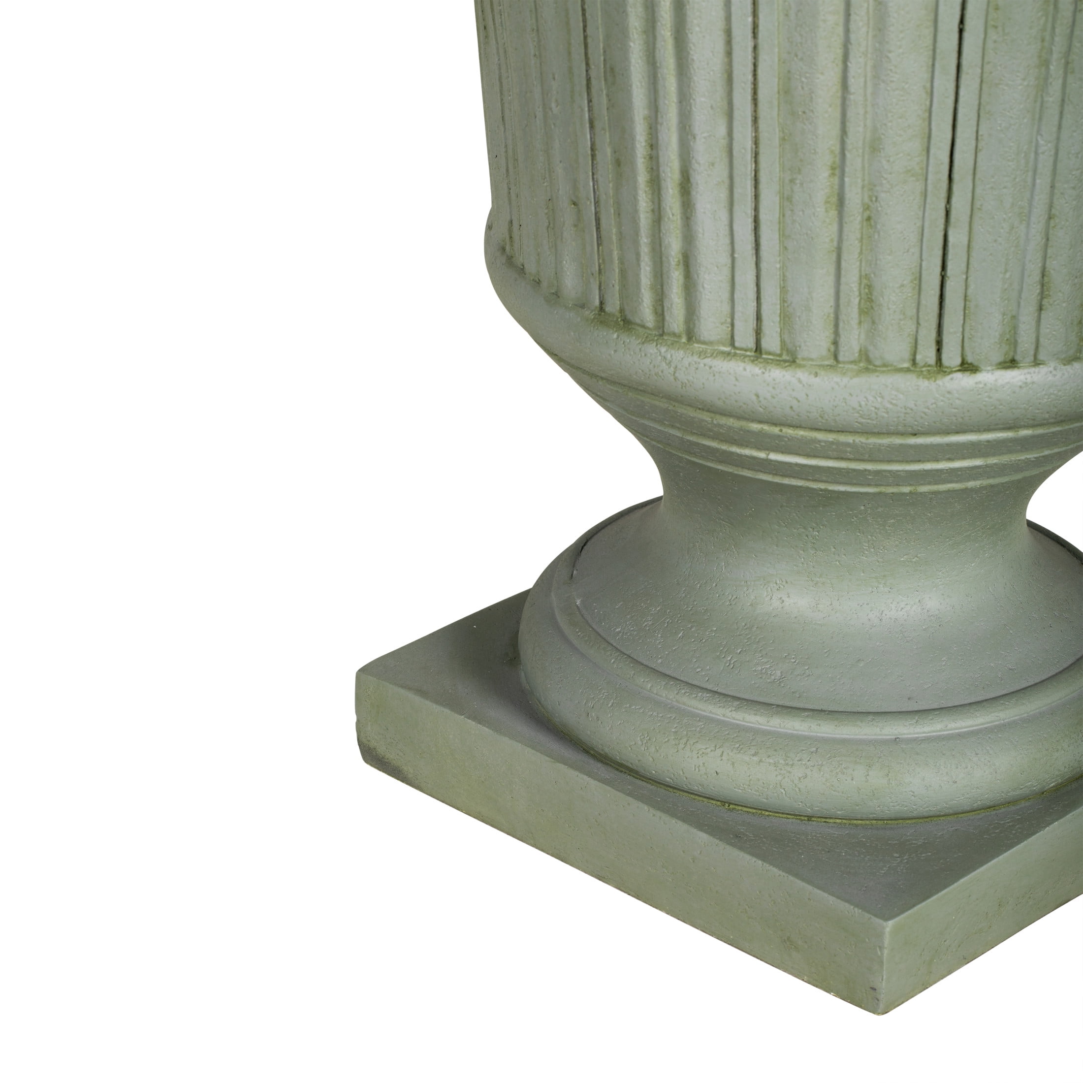 Christopher Knight Home 22.44" Pedestal Urn Planter, MGO Outdoor Flower Pot, Antique Gray