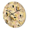 thumbnail image 3 of Designart 'Golden Abstract River Stones' Mid-Century Modern Wood Wall Clock, 3 of 5