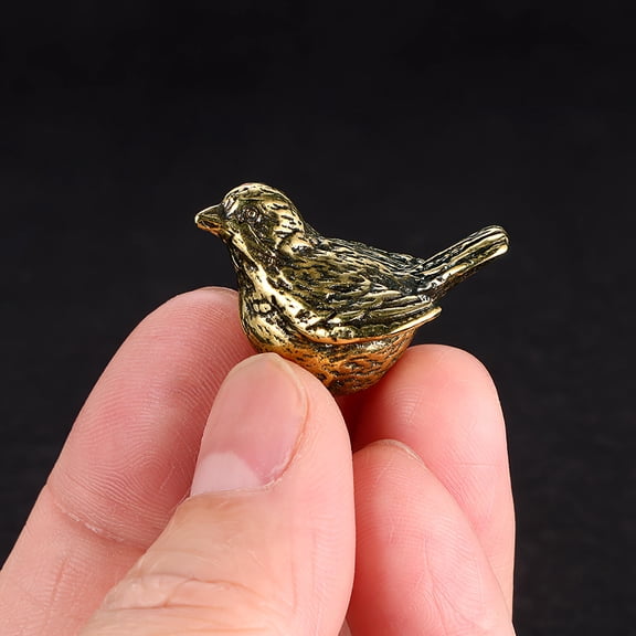 MERRYHAPY Vintage Brass Bird Figurine Retro Golden Desktop Statue Home Decoration