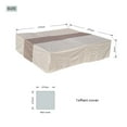 thumbnail image 2 of Direct Wicker Square Patio Waterproof Cover for Dining & Sofa Sets | 106.3" x 106.3" | PU Coated Fire Resistant Polyester | UV Resistant & Windproof | Mold Resistant | Beige&Brown, 2 of 6