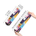 thumbnail image 2 of Goofa Colorful Cats Pattern Art Pattern Non Slip Socks with Grips for Elderly, Crew Socks Yoga Hospital Socks Cushioned Sole Gripper Socks for Men Women, 2 of 5