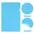 thumbnail image 3 of Uxcell L Type Folders 30 Pack A5 Plastic File Project Pockets Clear Paper Document Jacket Sleeves Sky Blue, 3 of 5