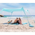 thumbnail image 1 of SUN NINJA Refugio para tienda de campaña de playa con protección UPF50+, incluye pala de arena, estacas para el suelo, postes de estabilidad, toldo desplegable al aire libre para acampar, pescar, dive, 1 of 5