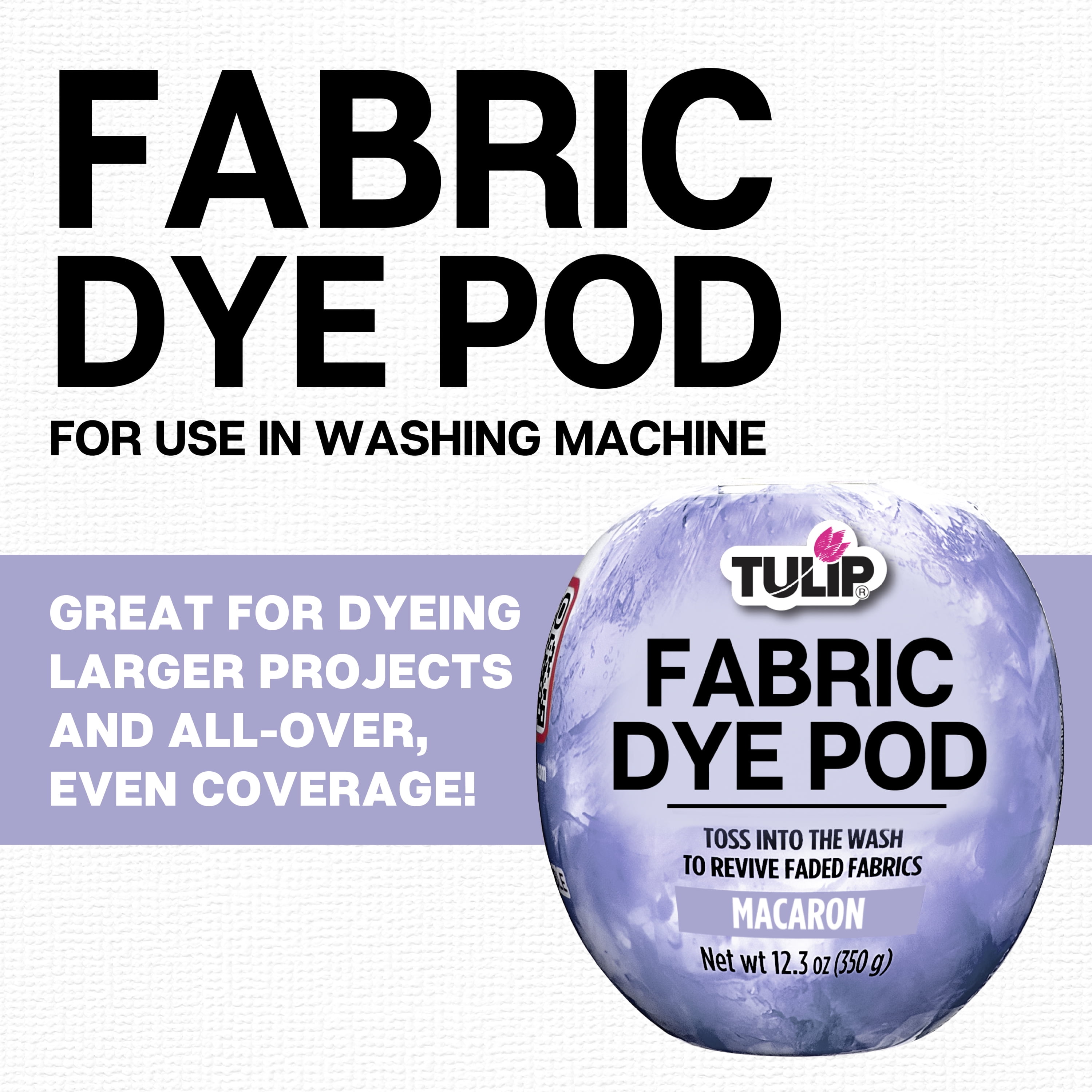 Tulip Fabric Dye Pod Macaron (Periwinkle) 12.3 oz, New Dye for Washing Machines