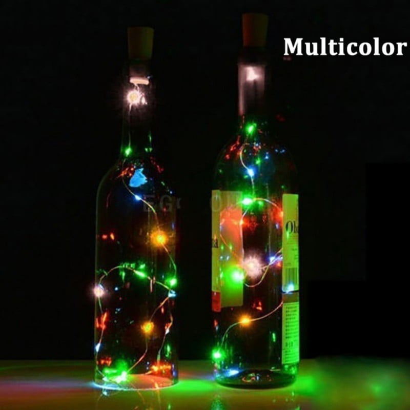 Solar Powered 20 LEDs Wine Bottle Lights with Cork Fairy String Light for DIY Party Halloween