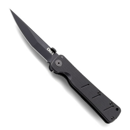 - CRKT Shizuka Noh Ken 2926 Folding Knife with Black Corrosion Resistant Coated AUS 8 Tanto Plain Edge Blade with Black G10 Handle Scales and Locking Liner for Safety