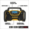 thumbnail image 2 of DEWALT 12V/20V MAX* Radio Portable, Bluetooth, Sans Fil, Chantier, Outil Seulement (DCR028B), 2 of 7
