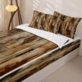 thumbnail image 3 of Homewish Vintage Brown Stripes Zipper Twin Comforter Sets with Fitted Sheet and 2 Pillowcases,Classic Geometric Abstract Zipper Bedding Set,Reversible,4pcs, 3 of 8