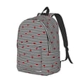thumbnail image 2 of Balery Ladybugs on Black and White Striped Vintage Canvas Backpack for Men and Women - Large Capacity, Durable Travel Laptop Bag for School, Work, Hiking, and Outdoor Activities, 2 of 7