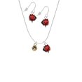 thumbnail image 2 of Delight Jewelry Goldtone Mini Rounded Paw Red Lucky Ladybug Necklace and Dangle Earrings Set, 2 of 6