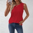 thumbnail image 6 of LNWUY Womens Summer Tank Tops Fashion Cute Shirts Sleeveless Casual Beach Vacation Clothes Round Neck Basic Top Red XL, 6 of 9