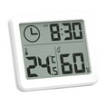 thumbnail image 5 of LEORX 1Pcs White Abs Ultra Thin Thermometer Hygrometer with Clock for Home Users and Indoor Use in Office, 5 of 8
