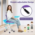 thumbnail image 4 of PetFurnishn Desk Chair for Teen, Kids Armless Swivel Small Cute Low-Back Mesh Office Chair Comfy with Adjustable Height, Lumbar Support, Ergonomic Computer Study Chair in Home Bedroom School, Purple, 4 of 8