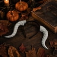 thumbnail image 3 of Devil Horns Headband White Cosplay Dragon Horn Hair Hoop Gothic Dress Up Headpiece for Halloween Party Carnival Costume (White), 3 of 5