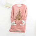 thumbnail image 4 of WEAIXIMIUNG Sweatshirts Femme Arbre de Noël Manches Longues Col Rond Poche Rembourré Pull Chaud, 4 of 5