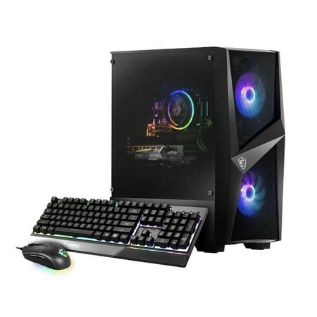 MSI Codex R Gaming Desktop PC (6-Core Intel i5-12400F, GeForce RTX 4060 8GB, 16GB DDR5, 256GB SSD, RGB Fans, 650W PSU, RGB Backlit KYB, Mouse, VR Ready, AC WiFi, Win 10 Pro)