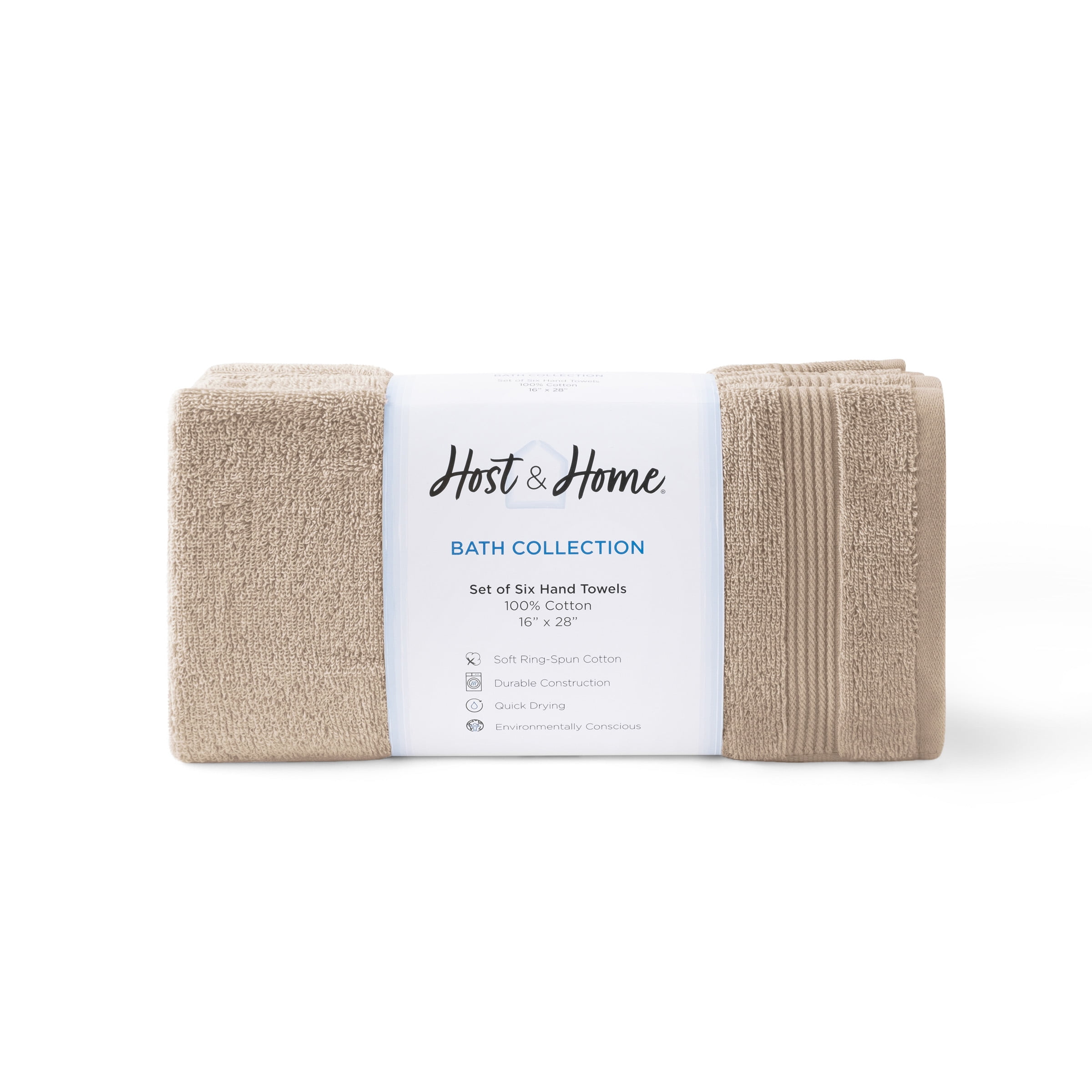 Host & Home Cotton Hand Towels (Bulk Case of 60) - 16x28 in., Soft & Absorbent - Latte Beige