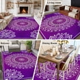 thumbnail image 5 of 5'x8' Area Rugs, Purple Boho Indoor Outdoor Area Rug for Living Room Bedroom, Vintage Ethnic Abstract Geometric Aesthetic Washable Bathroom Rugs Kitchen Floor Carpet Mats Home Decor Aesthetic, 5 of 8