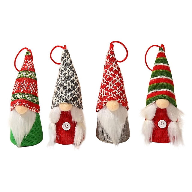 Adornos de gnomos colgantes YONGSHENG para árbol de Navidad juego de 4 con luz LED
