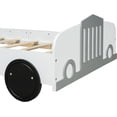 thumbnail image 2 of Twin Car Bed,Wooden Twin Size Car-Shaped Platform Bed Frame with Wheels, 2 of 6