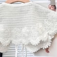 thumbnail image 4 of Elegant Crochet Woolen Small Shawl False Collar Hollowed Knit Flower Removable Wide Lapel Capelet for Women Fashion Top, 4 of 7
