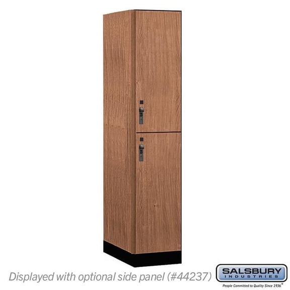 Salsbury Industries 15-42164RO 15 in. Wide Premier Wood Locker - Double Tier - 1 Wide - 6 ft. High - 24 in. Deep - Red Oak - Hasp