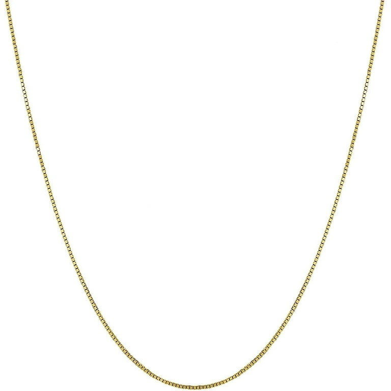 Italian 10K Solid Yellow Gold Box Necklace Real Gold Chain with Lobster Lock Jewelry Walmart