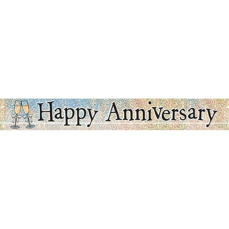 9ft happy anniversary prismatic foil banner walmart com