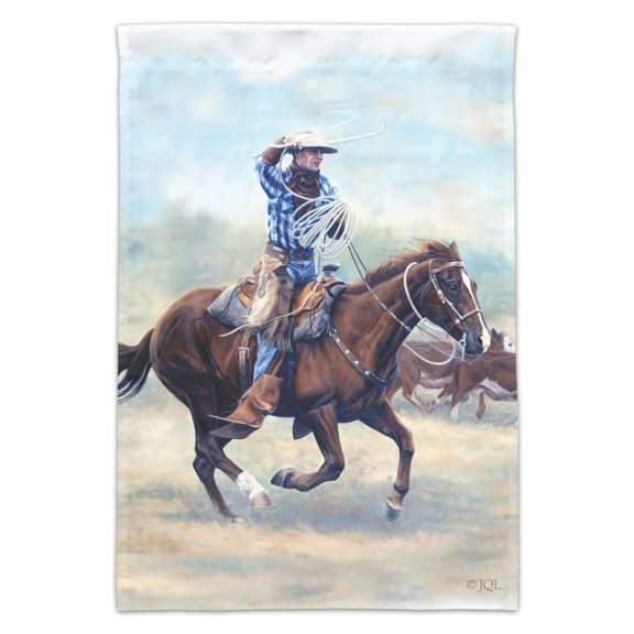 Cattle Drive Western Cowboy In the Loop Garden Yard Flag