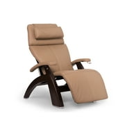 Human Touch PC-420 Classic Manual PLUS Perfect Chair Series 2  Dark Walnut Wood Base Zero-Gravity Recliner - Sand Top Grain Leather - In-Home White Glove Delivery
