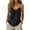 Black, variant on Women's Boho Tops Linen Blend V-Neck Sheer Yoke Detail Loose Fit Sleeveless Summer Camisole