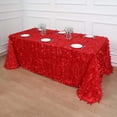thumbnail image 3 of Efavormart 90"x132" Rectangle Leaf Petal Taffeta Tablecloth - Decorative 3D Leaf Ruffle Table Cover for Forest Party, Wedding, Event, Dessert Tables - Red, 3 of 11