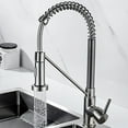 Spring Kitchen Sink Brass Brushed Nickel Kitchen Faucet with 2Modes