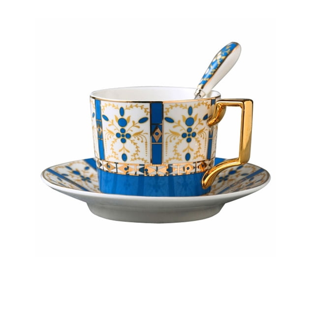 Taza de café de hueso de lujo, luz europea, China, juego de té de la tarde de cerámica británica, exquisito, creativo