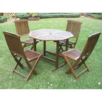 International Caravan Highland 5 Piece Wood Patio Dining Set