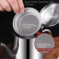 thumbnail image 4 of Stainless Steel Oil Filter Pot, Bacon Grease Container with Strainer and Spout, Reusable Filtering Oil Pot for Bacon Grease, Stainless Steel Filtering Oil Pot for Home Kitchen Cooking (48 oz), 4 of 10