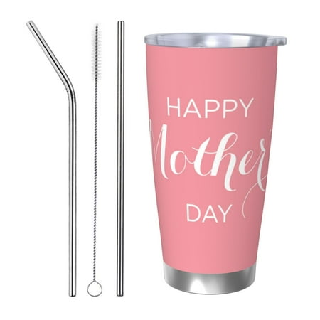 

Fuzoiu Happy Mother s Day Print 20oz Tumbler Stainless Steel Vacuum Insulated Car Cup Insulated Coffee Mug Travel Mug with Lid Thermal Cup for Outdoor-Straw Three-piece Set