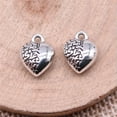 thumbnail image 3 of HOOUN 150 Pcs Antique Silver 3D Heart Charms Pendant 12x10MM C14912, 3 of 3